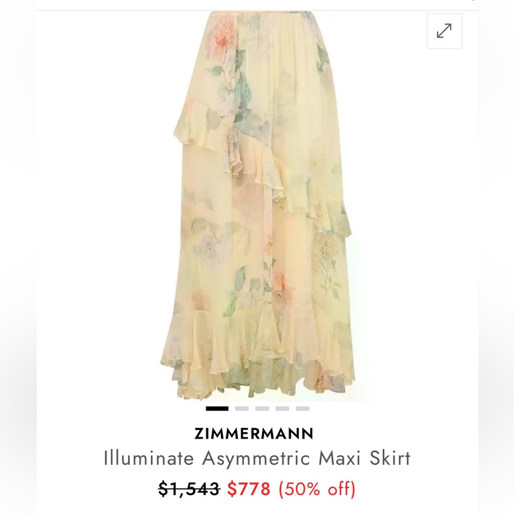 Zimmermann Pastel Floral Maxi Skirt